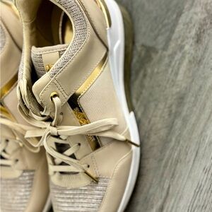 Michael Kors Cream and Gold Sneakers with Elegant Design